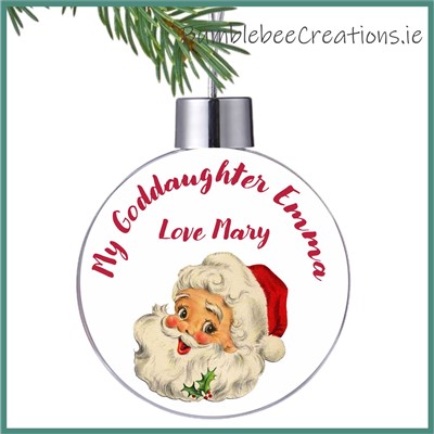 Santa Holly Christmas Bauble